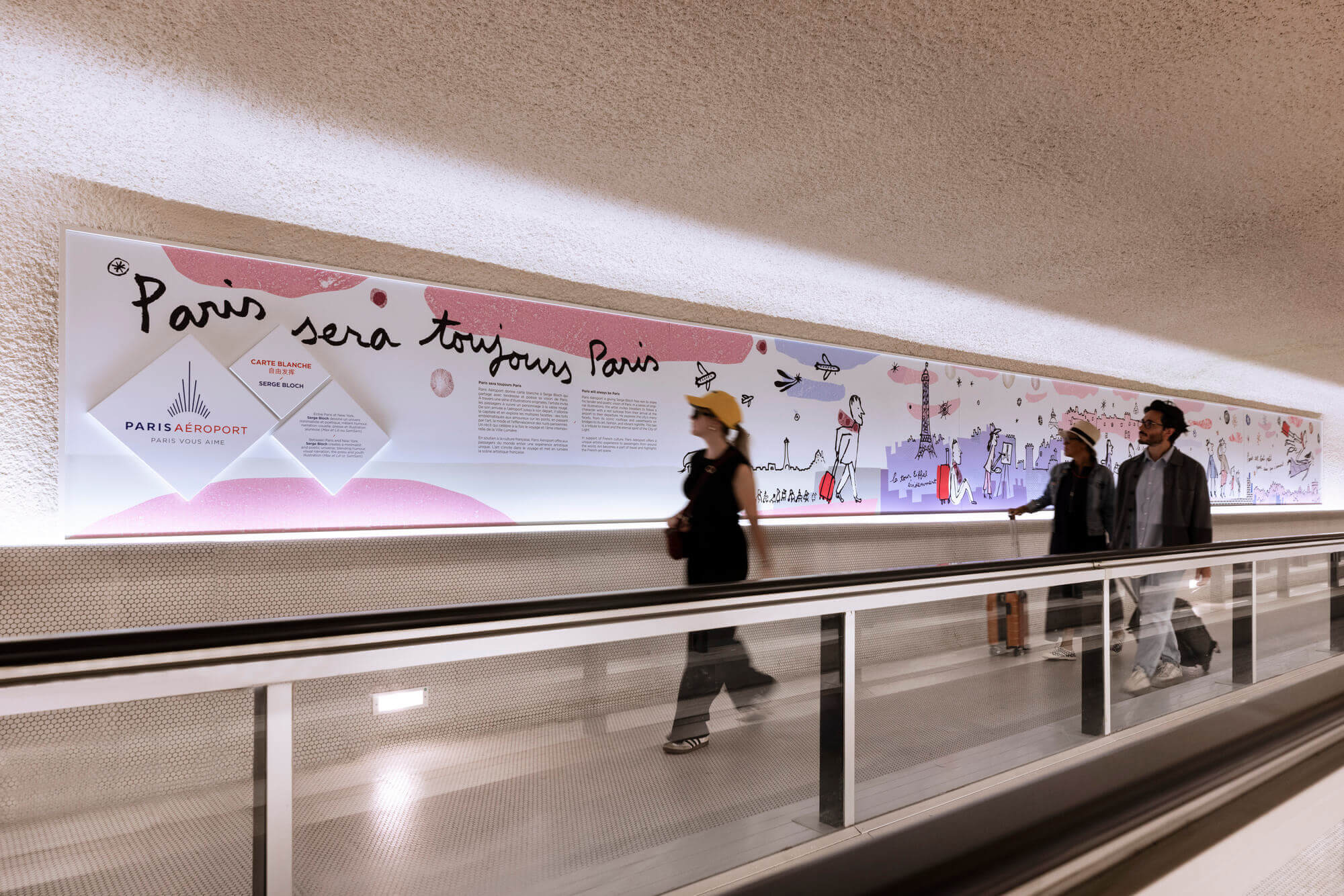 “Paris sera toujours Paris” exhibition with Serge Bloch in the concourses of Paris-CDG